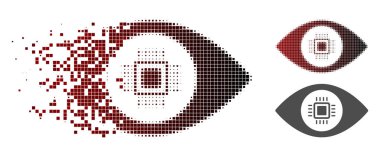 Rendelenmiş piksel yarı ton elektronik vizyon Lens simgesi