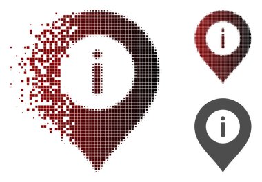 Kırık piksel yarı ton bilgi merkezi işareti simgesi