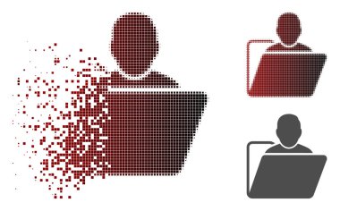 Broken Dotted Halftone User Folder Icon clipart