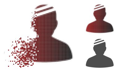 Hasarlı noktalı yarım ton hasta simgesi