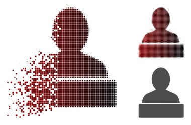 Kırık piksel yarı ton anıt simgesi