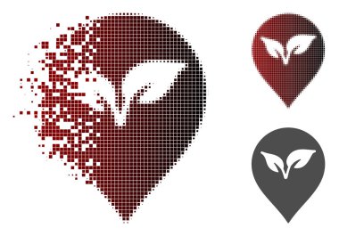 Kırık noktalı yarım ton Flora Bitki işareti simgesi