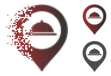 Harcanmış piksel yarı ton yemek işareti simgesi