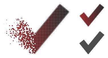 Piksel noktalı Ok onay simgesi zarar