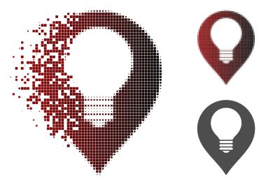 Yarı ton lamba ampul işareti simgesi toz noktalı