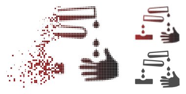 Nokta yarı ton aşındırıcı damla simgesi çözünmüş