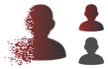 Hasarlı piksel yarı ton Kullanıcı simgesi
