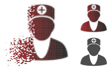 Ayrıştırılmış Pixelated yarı ton Medic simgesi