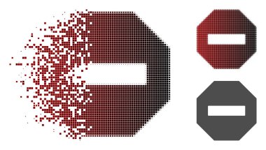 Pixelated Octagon simgesi yasak yarı ton eriterek