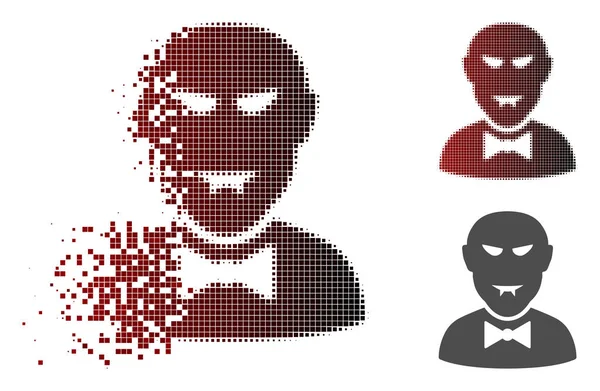 Dust Pixel Halftone ícone do vampiro —  Vetores de Stock