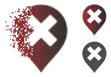 Kaybolan Pixelated yarı ton işareti simgesi kapalı