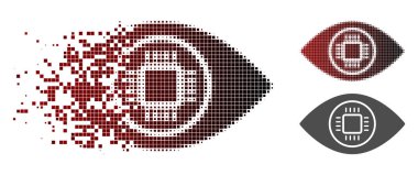 Nokta yarı ton Cyborg göz simgesini dağılmakta