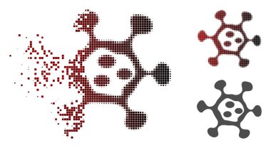 Işıltı Pixelated yarı ton mikrop hücre simgesi