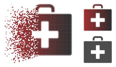 Dağılmakta noktalı resim ilk yardım çantası simgesini noktalı