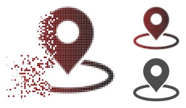 Kırık piksel yarı ton harita işaretleyici konumu simgesi