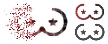 Nokta yarı ton sansürlü kadın göğüsleri simgesi hareket