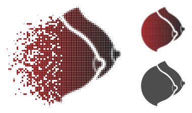Işıltı Pixelated yarı ton kadın göğüsleri simgesi