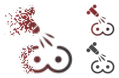 Kaybolan piksel yarı ton kadın göğüsleri Sperm boşalma simgesi