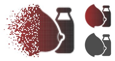 Hasarlı Pixelated yarı ton anne meme süt şişesi simgesi