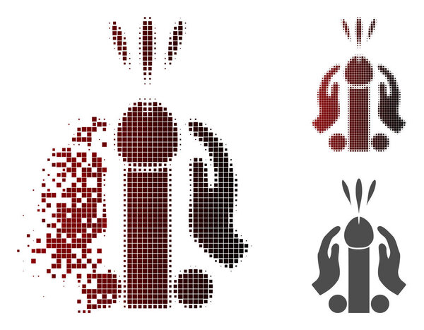 Перелом пикселя Полутоновый минет эякуляции значок
