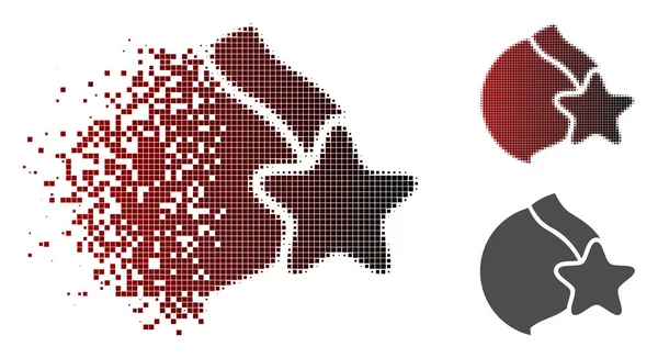 Pixel dispersé demi-teinte femme poitrine censure étoile icône — Image vectorielle