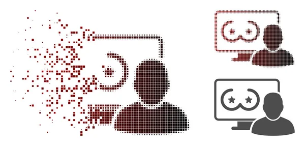 Rozłożona pikseli rastra Online Erotyka ocenzurowane użytkownika ikony — Wektor stockowy