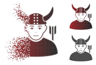 Hareketli nokta noktalı resim eski savaşçı simgesiyle yüz