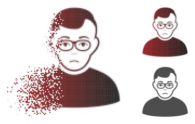 Hasarlı nokta yarı ton Downer çocuk simgesi ile yüz