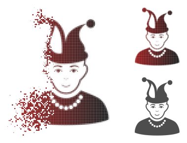 Piksel yarı ton aptal çocuk simge yüzü ile çözünmüş