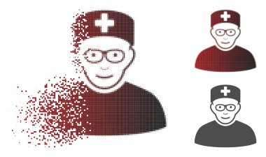 Kaybolan noktalı resim baş hekim simge yüzü ile noktalı
