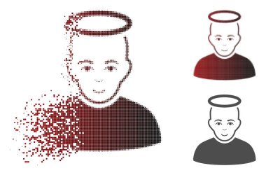 Yüz ile eriterek piksel noktalı resim kutsal adam simgesi