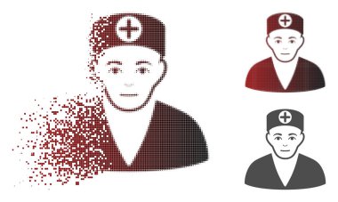 Yüz ile rendelenmiş nokta yarı ton Medic simgesi