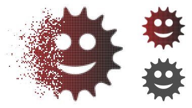 Hareketli nokta yarı ton Cog gülümseme simgesi