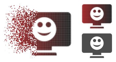 Kaybolan nokta yarı ton ekran gülümseme simgesi
