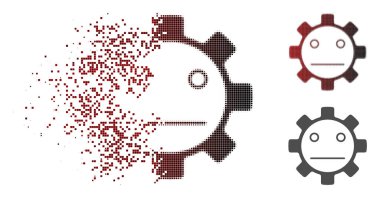 Yarı ton dişli tarafsız Smiley simgesini dağılmakta noktalı