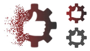 Simge piksel yarı ton dişli başparmak harcanmış