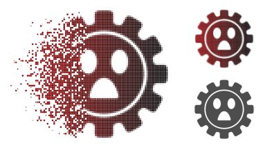 Kaybolan nokta yarı ton dişli merak Smiley simgesini