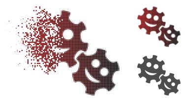 Tahribe nokta yarı ton mutlu vites simgesi