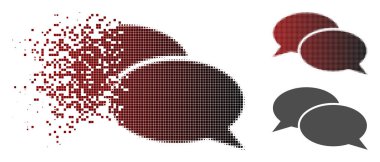 Tahribe nokta noktalı resim ileti bulutlar simgesi