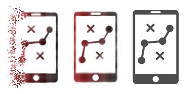 Işıltı nokta yarı ton Mobil navigasyon yol simgesi