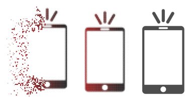 Nokta yarı ton mobil meşale simgesi çözünmüş