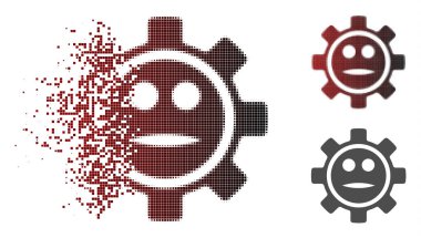 Hareketli nokta yarı ton seçenekleri dişli tarafsız Smiley simgesi