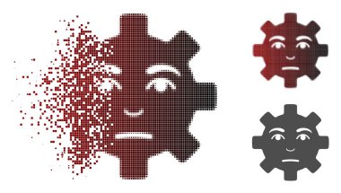 Nokta yarı ton yazık hizmet dişli Smiley simgesini çözünmüş