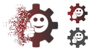 Nokta yarı ton hizmet dişli Ok gülümseme simgesini eriterek