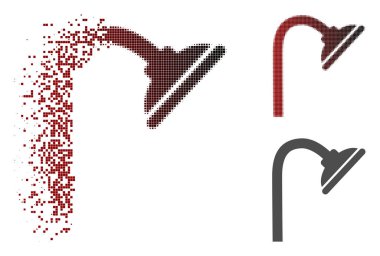 Hareketli noktalı yarım ton duş kafa simgesi