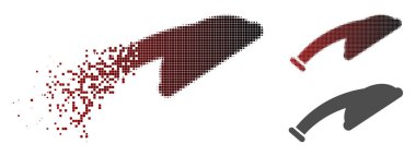 Parçalanmış noktalı yarım ton duş kafa simgesi