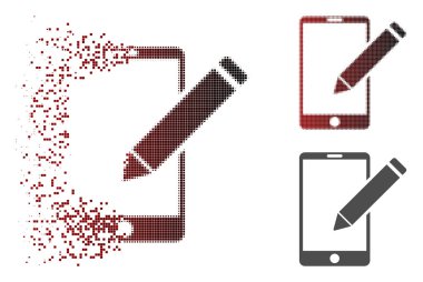 Kaybolan nokta yarı ton Smartphone düzenleme kalem simgesi