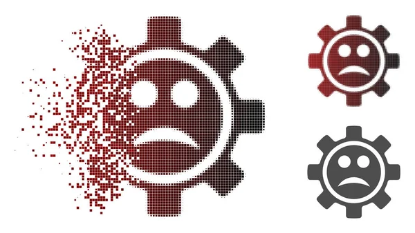 Hareketli yarı ton hizmet dişli üzgün Smiley simgesini noktalı