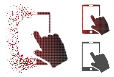 Kaybolan noktalı yarım ton dokunmatik akıllı telefon simgesi