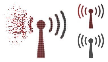 Dağınık nokta yarı ton Wi-Fi İstasyonu simgesi